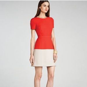 BCBG MaxAzria Red Cream Hannah Color Block Dress Size 6